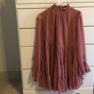 Vestique long sleeve mauve dress